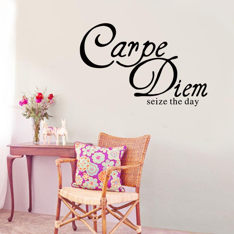 Carpe Diem Seize The Day Наклейка на стену в гостиную и спальню на английском языке