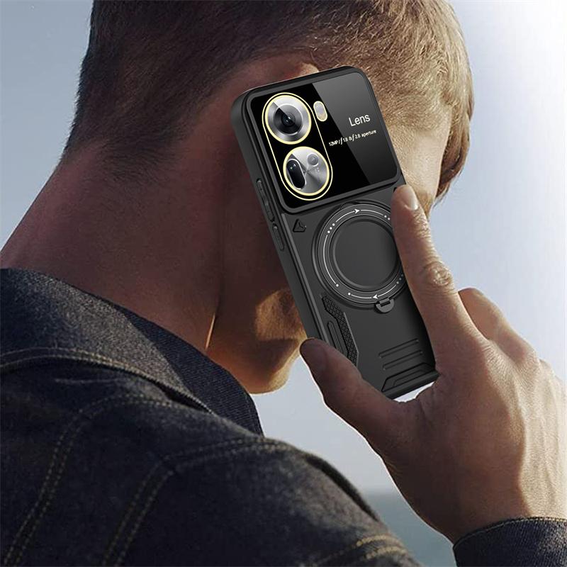 Для Oppo Reno 11 5g чехол CPH2599 противоударный подставка магнит кольцо бронированный телефон чехлы для Oppo Reno11 5G глобальный 6.7" задняя крышка