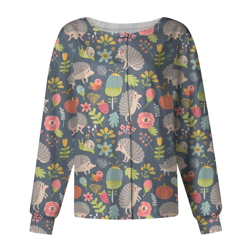 Женский однобортный защитный комбинезон с длинным рукавом и карманом, рабочий воротник-стойка, кардиган, куртка, топ