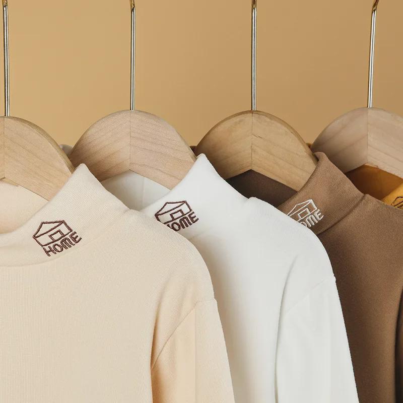 Детский бархатный свитер со средней горловиной: Футболка унисекс с длинным рукавом для весны и осени