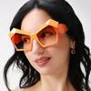 Cat's-eye Polygonal Large-frame Sunglasses Female Exaggerated Sunglasses Sunscreen Advanced Sense of Personality Sunglasses.