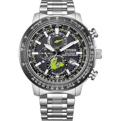 Мужские часы CITIZEN PROMASTER BY3006-53E (Пилотские часы/С питанием от света Eco-Drive/Радиоуправляемые) с индикатором даты, водонепроницаемые, люминесцентный дизайн, и