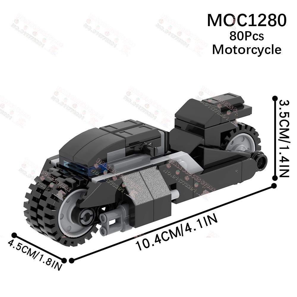 Креативные MOC Строительные блоки Мотоцикл Персонаж фильма Аниме Мотоцикл Военная Модель с коляской Сделай сам Сборные кирпичи Игрушки для детей