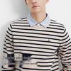 Navigare Men's Faux Two-Piece Striped Shirt-Collar Knit Sweater