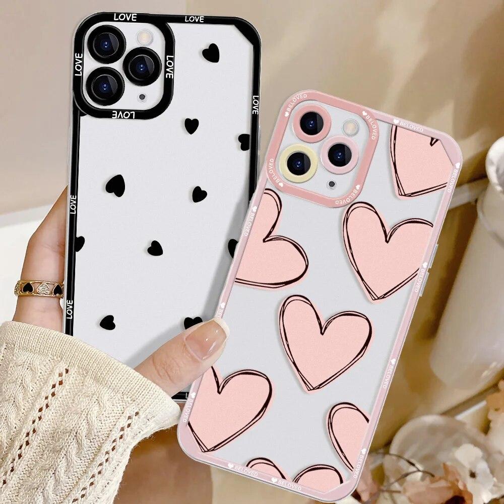 Чехол для телефона с цветами ромашки для iPhone 11, чехол для iPhone 13, 14, 12, 15 Pro Max Mini 7, 8 Plus XS XR X SE, цветной чехол с сердечком любви, чехол