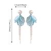 Peach Tea Color Tassel Earrings Blue Petal Design Fashion Jewelry Zinc Zinc Alloy Earrings  Women's Jewelry