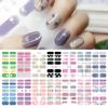 1 Sheet Full Wraps Nail Decals Nail Polish Strips Stickers DIY Glitter Nail Adhesive Nail Art Sticker for Women Girls