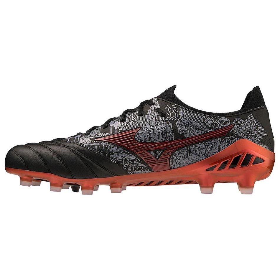 Mizuno Morelia Neo III Beta SR4 Japan FG Kangaroo Leather Shock-Absorbent Anti-Slip Durable Soccer Shoes Unisex Sneakers Black Red P1GA239804
