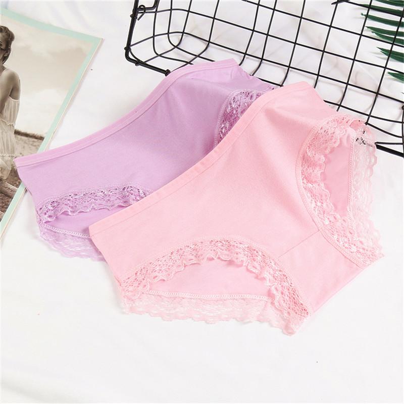 4PC Lace Girl Shorts Briefs Modal Underpants Milk Silk Panties Girls Teenagers