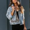 Autumn Women's Fashion Leopard Print Denim Jacket