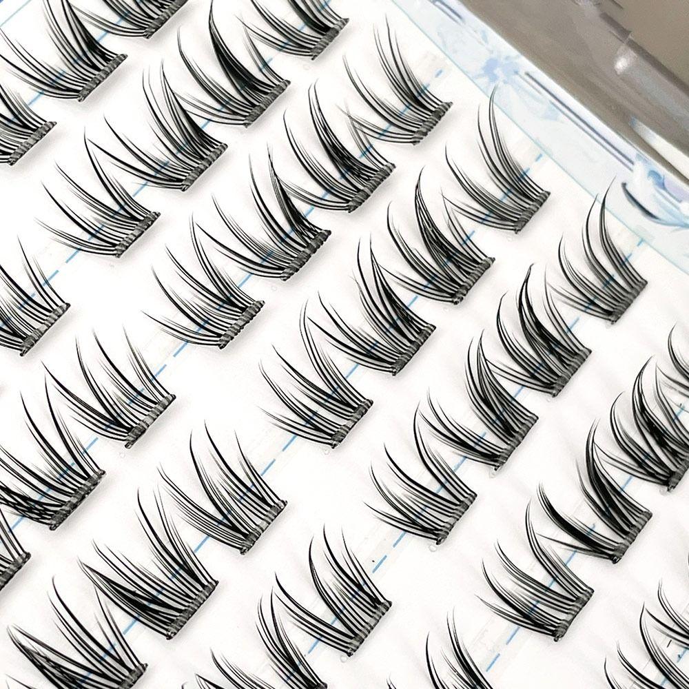 80 шт. Ультратонкие ленточные ресницы без клея в стиле аниме, французские индивидуальные ресницы для женщин