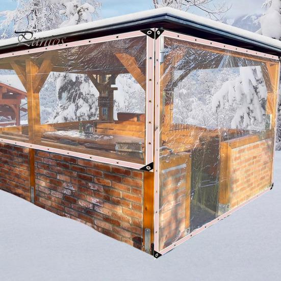 Clear Tarpaulin Waterproof Garden Tarp Outdoor Rainproof Covering All-weather Tarp with Rope for Patio Henhouse Canopy