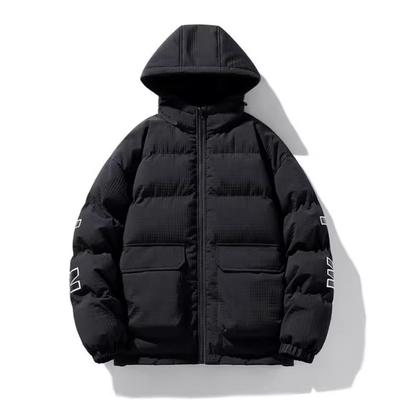 Зимняя утолщенная теплая куртка с капюшоном, мужская стеганая куртка, американская, большого размера, свободная, трендовая куртка