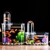 Прозрачный плавающий настольный аквариум, экономящий место, маленький аквариум для золотых рыбок, экологический аквариум, идея для подарка