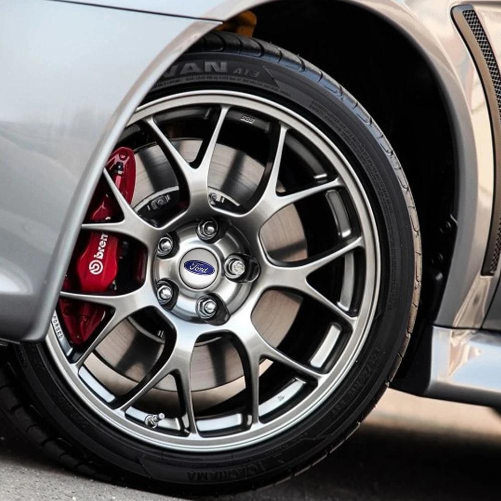 Автомобильная наклейка Стайлинг автомобиля Ford Наклейка на колпачки ступиц колес из алюминия Декоративный значок Для Ford Mondeo Fiesta Ecosport Mustang Focus 2 3