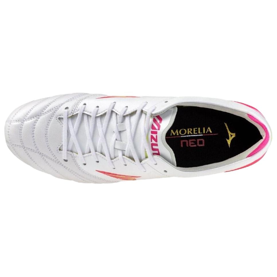 Mizuno MORELIA NEO IV ELITE AG Искусственное покрытие Искусственный газон Легкие Футбольные бутсы Унисекс Белый Розовый P1GA263364