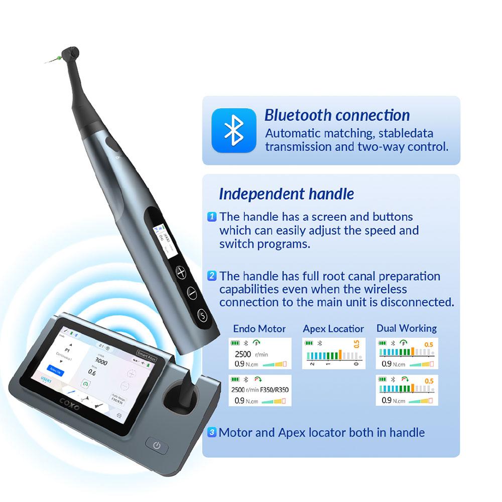 YUSENDENTCOXO C-SMART-i PILOT Стоматологические эндодонтические моторы Подготовка корневых каналов Большой цветной ЖК-дисплей 5-в-1 Функциональность Бесконтактный Супер