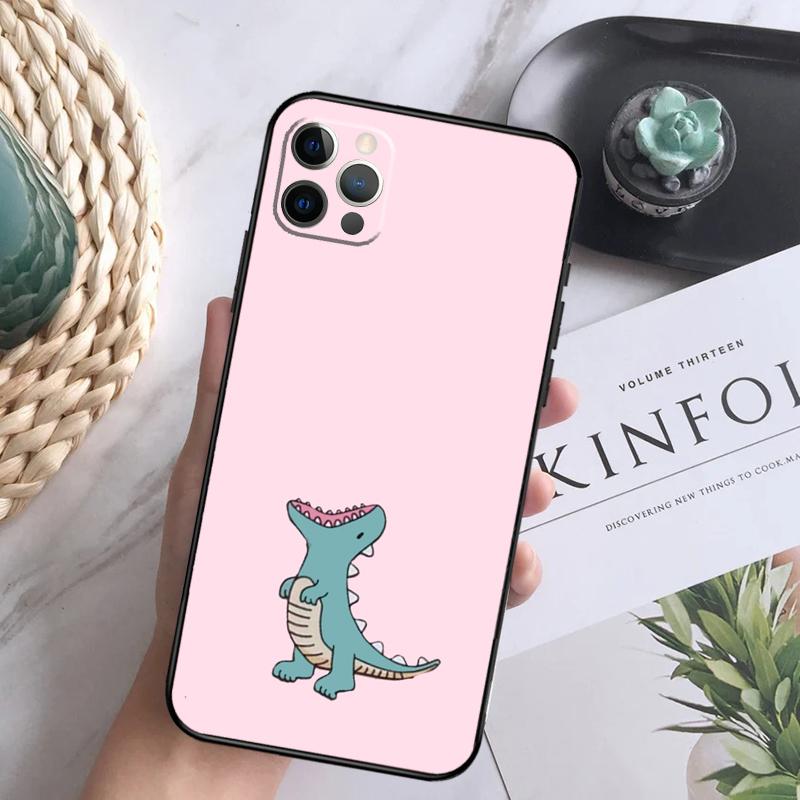 Cartoon Dinosaur Case For iPhone 15 11 12 13 14 Pro Max XS XR X 7 8 Plus 12 13 Mini 16 Pro Max Soft Cover