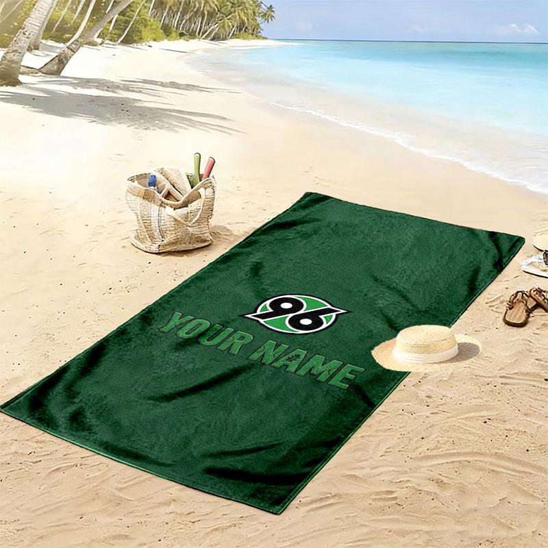 Hannover 96 Custom Name Print Beach Towel, Large Soft Quick Dry Towel for Beach Camping Swimming