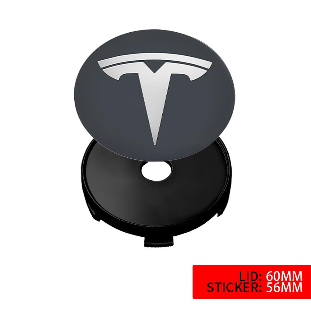 4pcs 56/60mm Car Wheel Center Cover Sticker Tire Hub Cap Badge Covers For Tesla Model 3 Model S Model X Model Y Coil Accessories