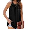 Повседневный свободный модный плиссированный ажурный летний жилет 2023, топ на бретелях, женский жилет с круглым вырезом, топы без рукавов, одежда Blusas 25027