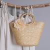 2025 Плетеная сумка из пшеничной соломы с деревянной ручкой - Женский пасторальный стиль Ин Мори-гёрл