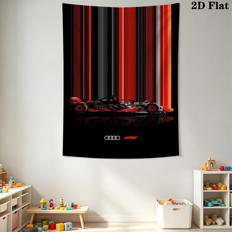 Through Time Muscle Car Speed Tapestry Wallmounted Fashion Print Background Cloth Soft Work Of Art
