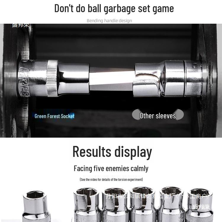 Набор инструментов для авторемонта "Зеленый Лес": Торцевой ключ, Трещотка, Комбинированный ящик для инструментов.