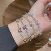 Korean Style Light Luxury Zircon Butterfly Bracelet – Elegant Square Design Women’s Hand Jewelry