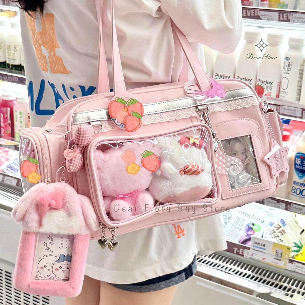 Y2K Новая Концертная Сумка Ita Bag JK Большой Вместимости Наплечная Сумка Милая Девушка Прозрачный Рюкзак Выставка Дисплей для Значков DIY Сумка Через Плечо