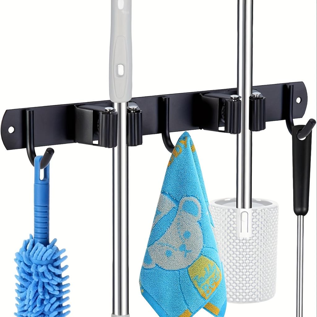 Настенная стойка-органайзер для садовых инструментов из нержавеющей стали – Держатель для нескольких инструментов с крючками – Компактное хранение для дома, кухни или гаража