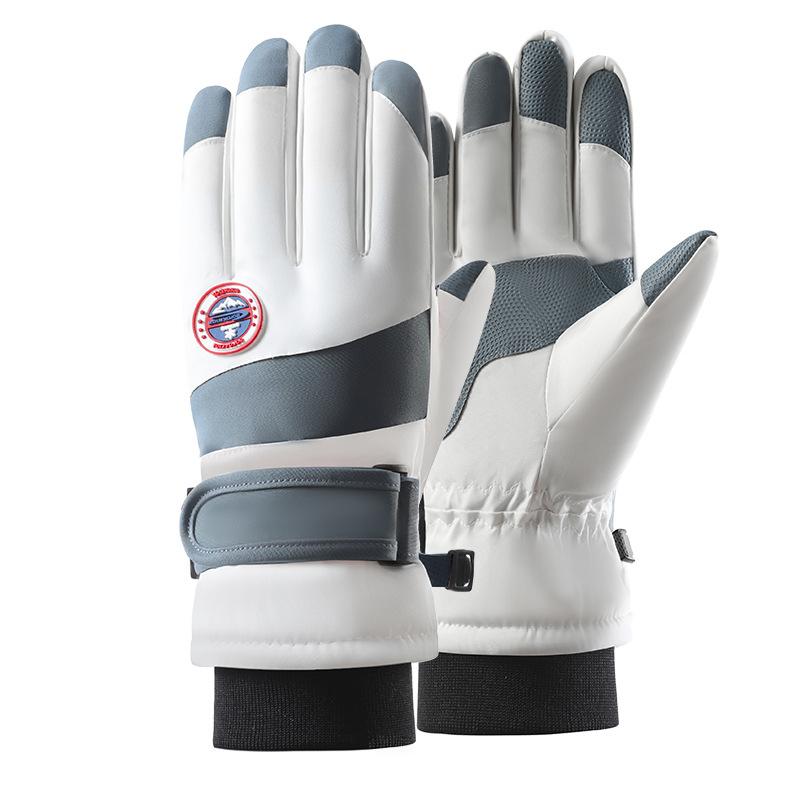 Лыжные перчатки Зимние бархатные Нескользящие водонепроницаемые утолщенные теплые перчатки для верховой езды на открытом воздухе с сенсорным экраном