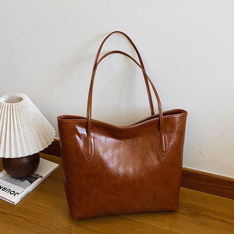 Большая вместительная сумка, модная женская сумка-тоут, универсальная сумка через плечо в стиле ретро