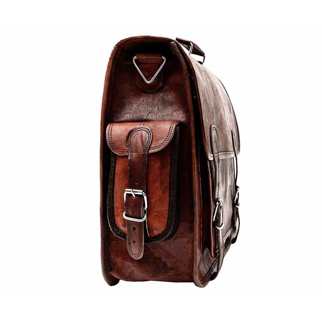 Портфель ручной работы унисекс Сумка через плечо для ноутбука из натуральной кожи с козьим покрытием