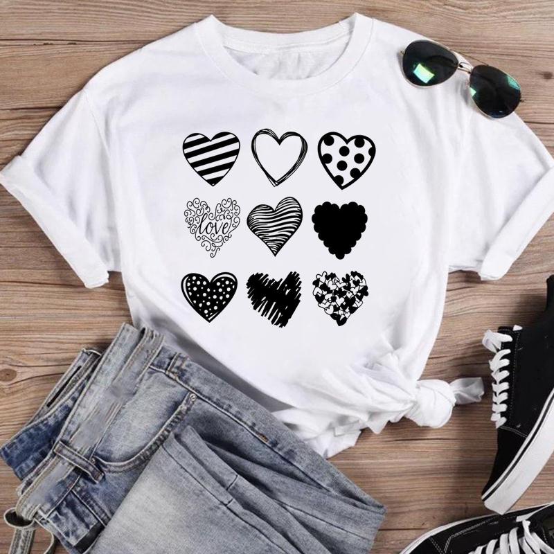 Одежда Повседневная футболка с коротким рукавом Music Love Trend в стиле 90-х годов с принтом Летняя модная футболка Женская женская футболка с рисунком