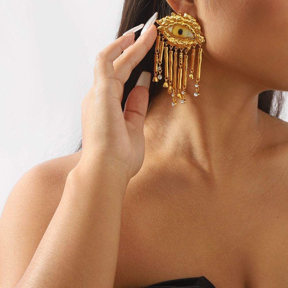 Винтажные серьги «Глаз дьявола» со стразами, броши «Глаз дьявола», серьги-пусеты «Глаза демона», для леди, для девушек