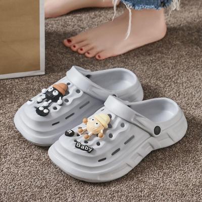 Новые женские сандалии с закрытым носком: Летняя уличная нескользящая, антибактериальная пляжная обувь из ЭВА