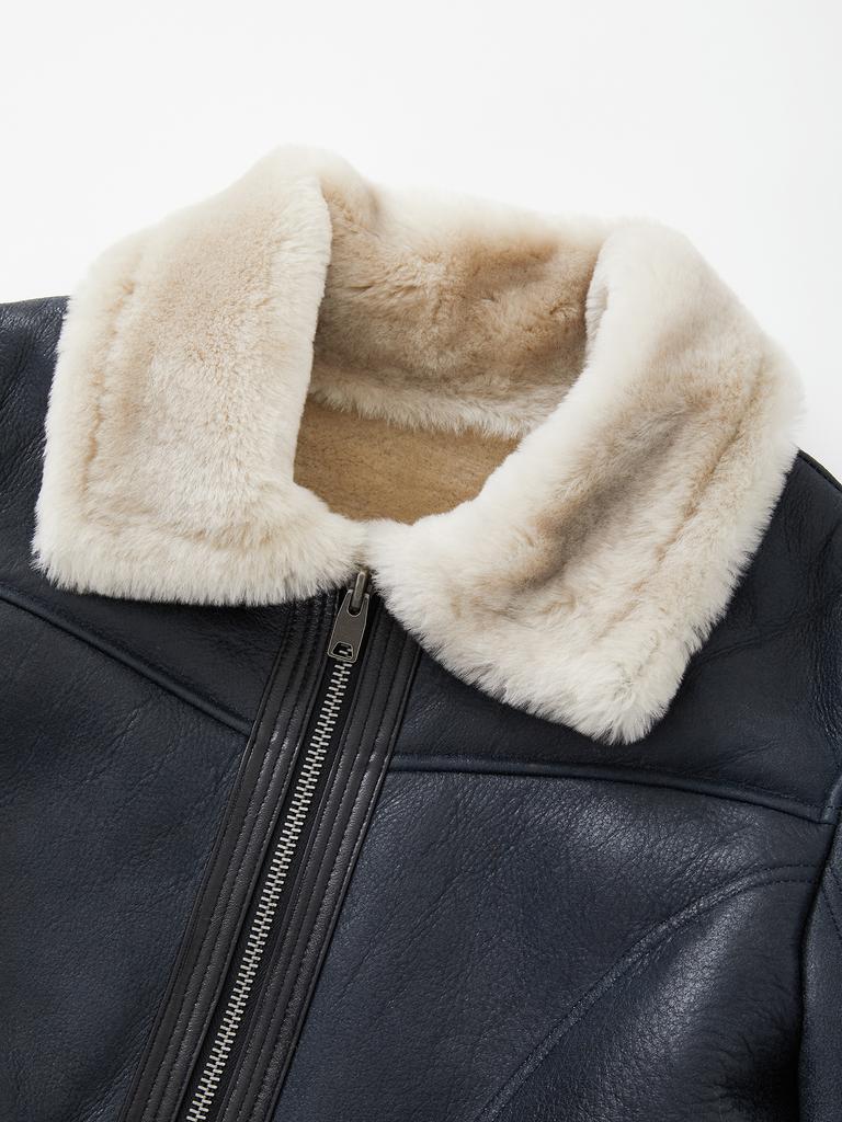 Ikalook Stand Collar Lambskin Mustang Cljp131