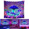 UV Fluorescent Psychedelic Mushrooms Tapestry Print Wall Hanging Art Home Decor