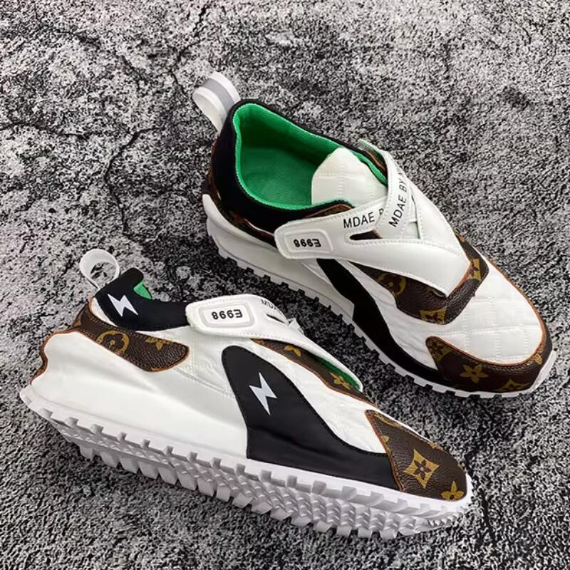 High-end and Stylish Men's Shoes, National Trend Retro Printed Dad Shoes, Niche Forrest Gump Casual Sports 8