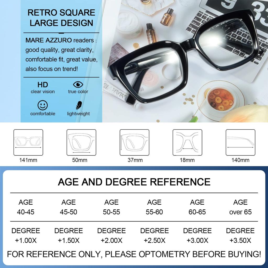 Ретро квадратные очки для чтения мужские антибликовые очки с увеличением большие очки для чтения