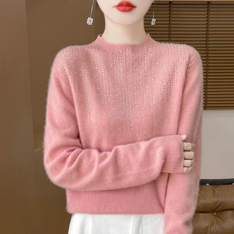 Женский кашемировый свитер Qinghe Cashmere 30% кашемир 70% шерсть Осень и Зима Пуловер Теплый и Модный