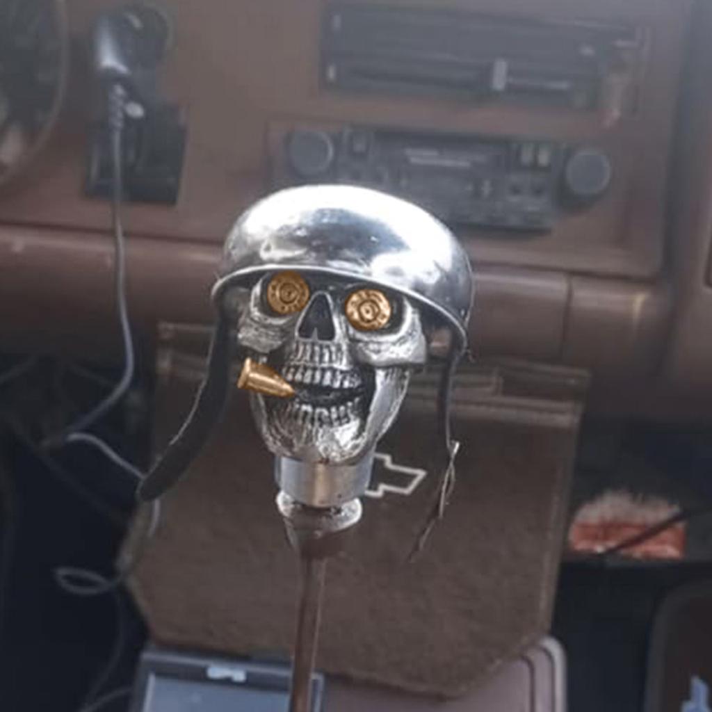 Skulls Soldier Grip - Handcrafted Gear Knob,Sliver Devil Skulls Car Stick Shifter Handle,Skeleton Fit Most Manual Automatic Transmissions