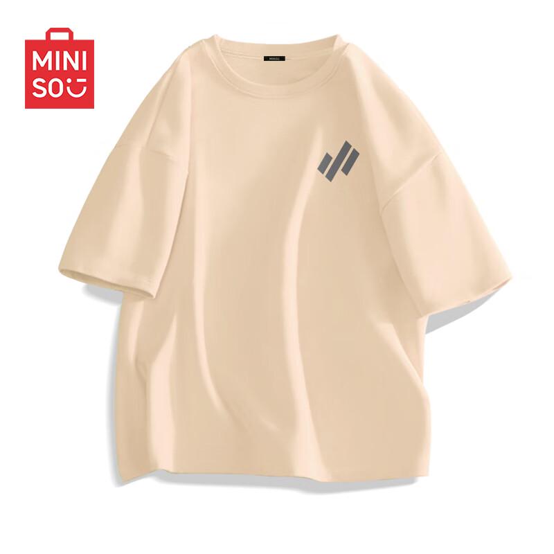 MINISO Мужская летняя свободная футболка из чистого хлопка