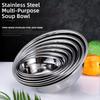 Новые круглые миски из нержавеющей стали, утолщенные, разных размеров, суповая миска, для мытья, фруктовая миска