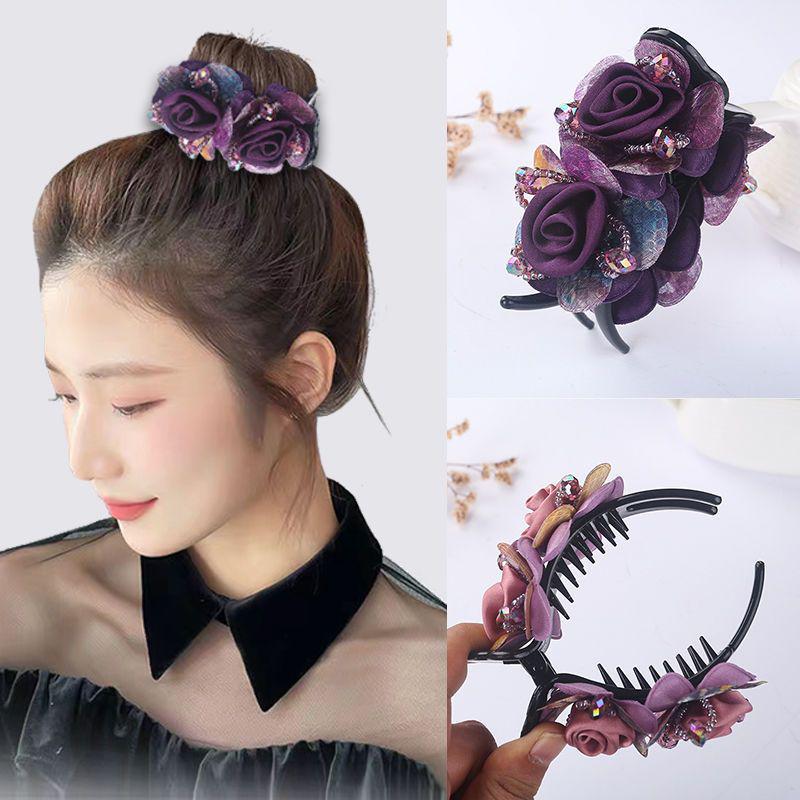 Высококачественная женская большая заколка-краб для волос для осени/зимы - Элегантная заколка-акула для конских хвостов