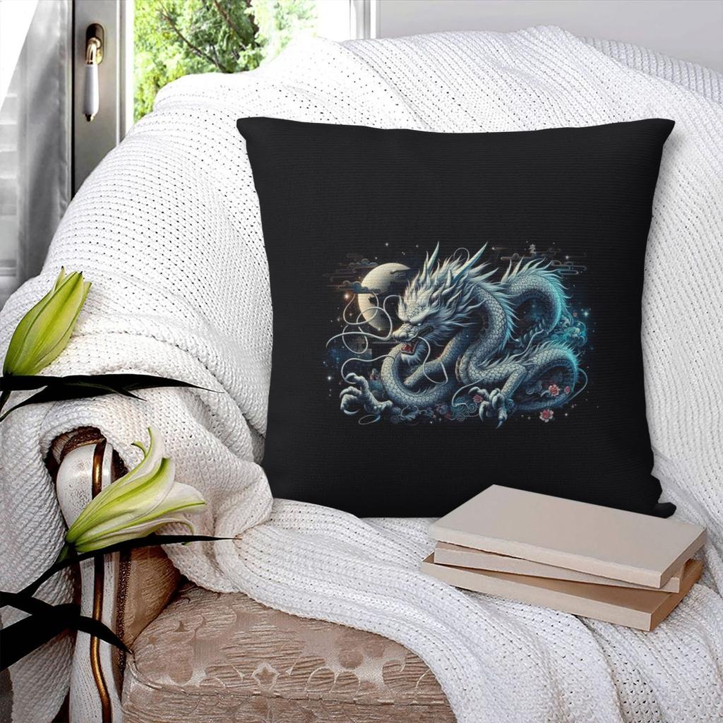 The Great White Dragon Square Pillowcase Cushion Cover Pillow Case Throw Pillow Cover for Home Sofa Living Room