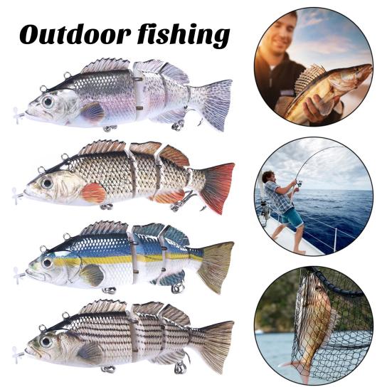 14CM/53G Electric Multi-Jointed Fishing Lure with Float USB Rechargeable LED Luminous Swimbait Robotic Artificial Bait Fishing Accessories