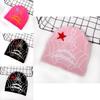 Gothic Style Knit Cap Featuring Spider Web Design For Casual Wear