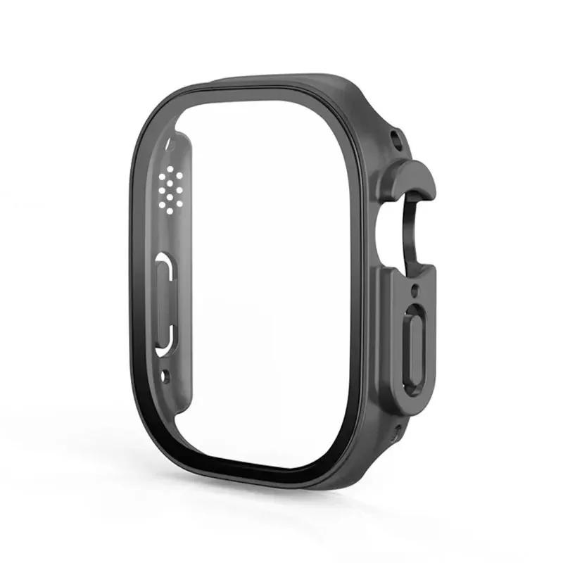 Жесткий Чехол для Apple Watch Ultra 3/2 49мм Защита Экрана Закаленное Стекло Бампер Защита от Царапин для iWatch Ultra 3/2/1 49мм